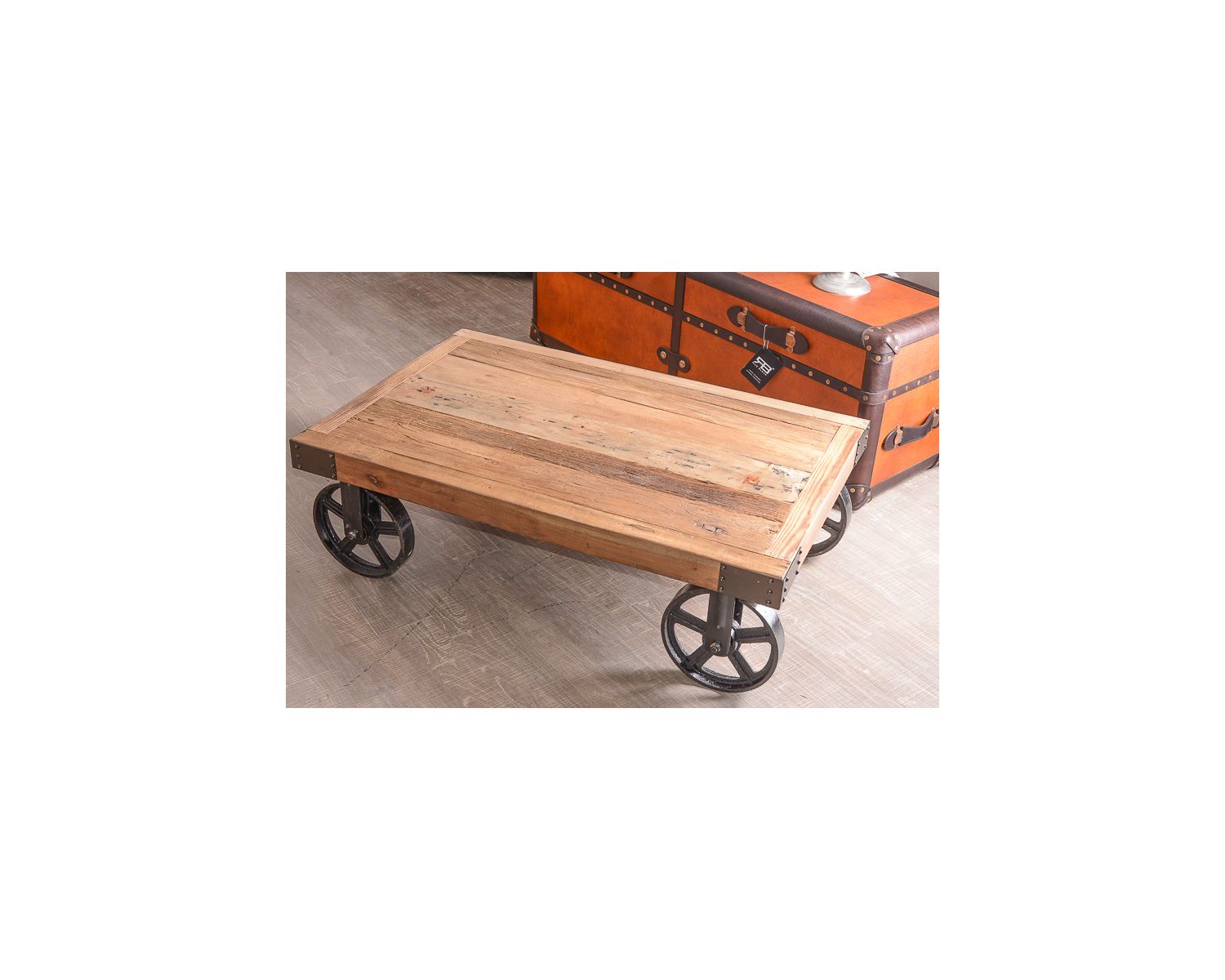 Tavolino in stile Usine su rotelle