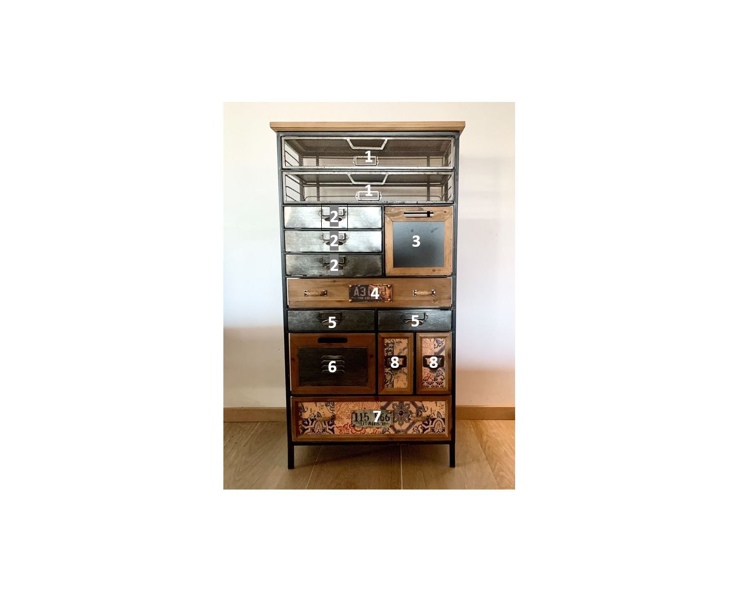 Armadio decorativo a 13 cassetti "Mélimélo Indus" 112 cm