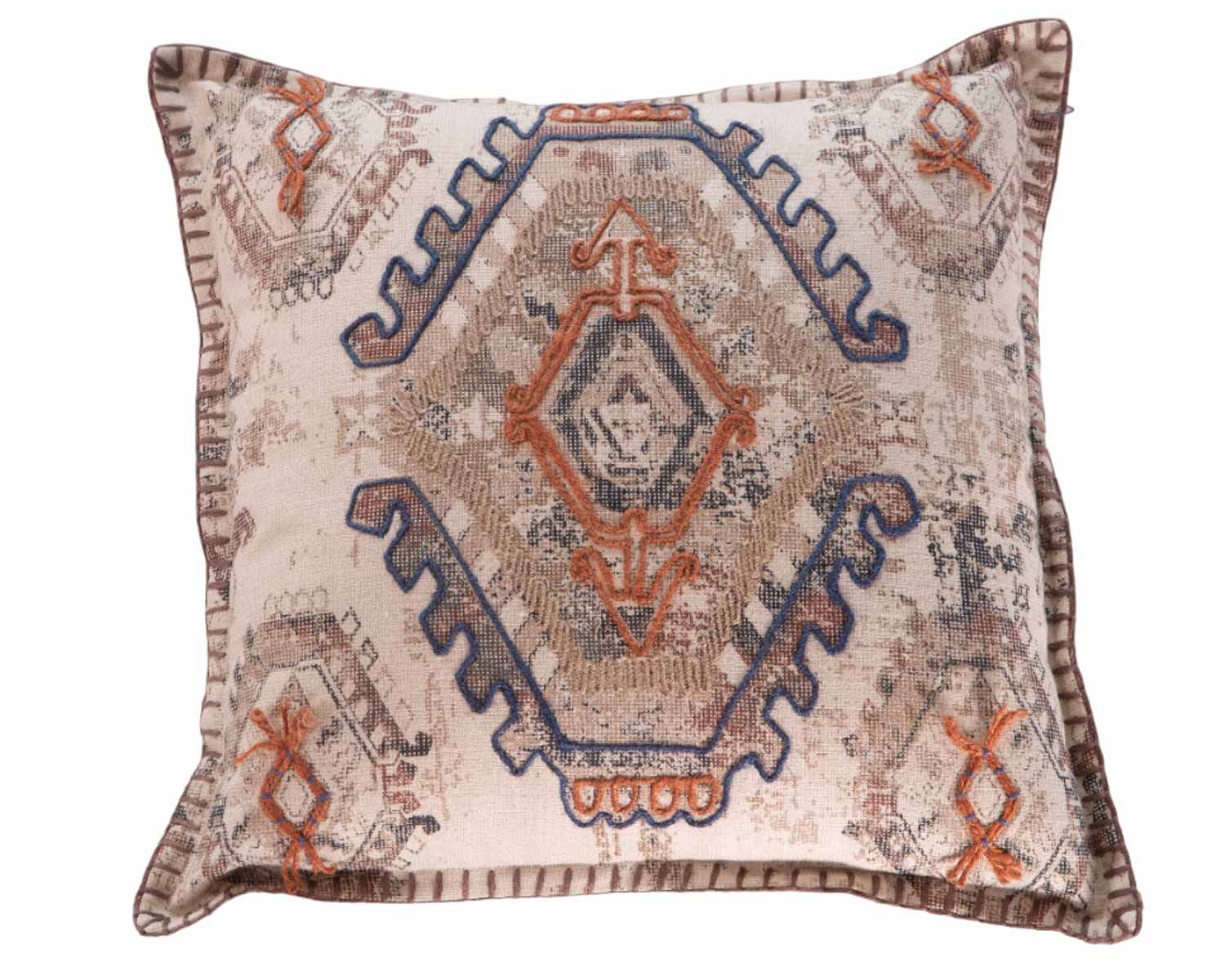 Cuscino stampato "estero" in cotone fiammato 45x45 cm