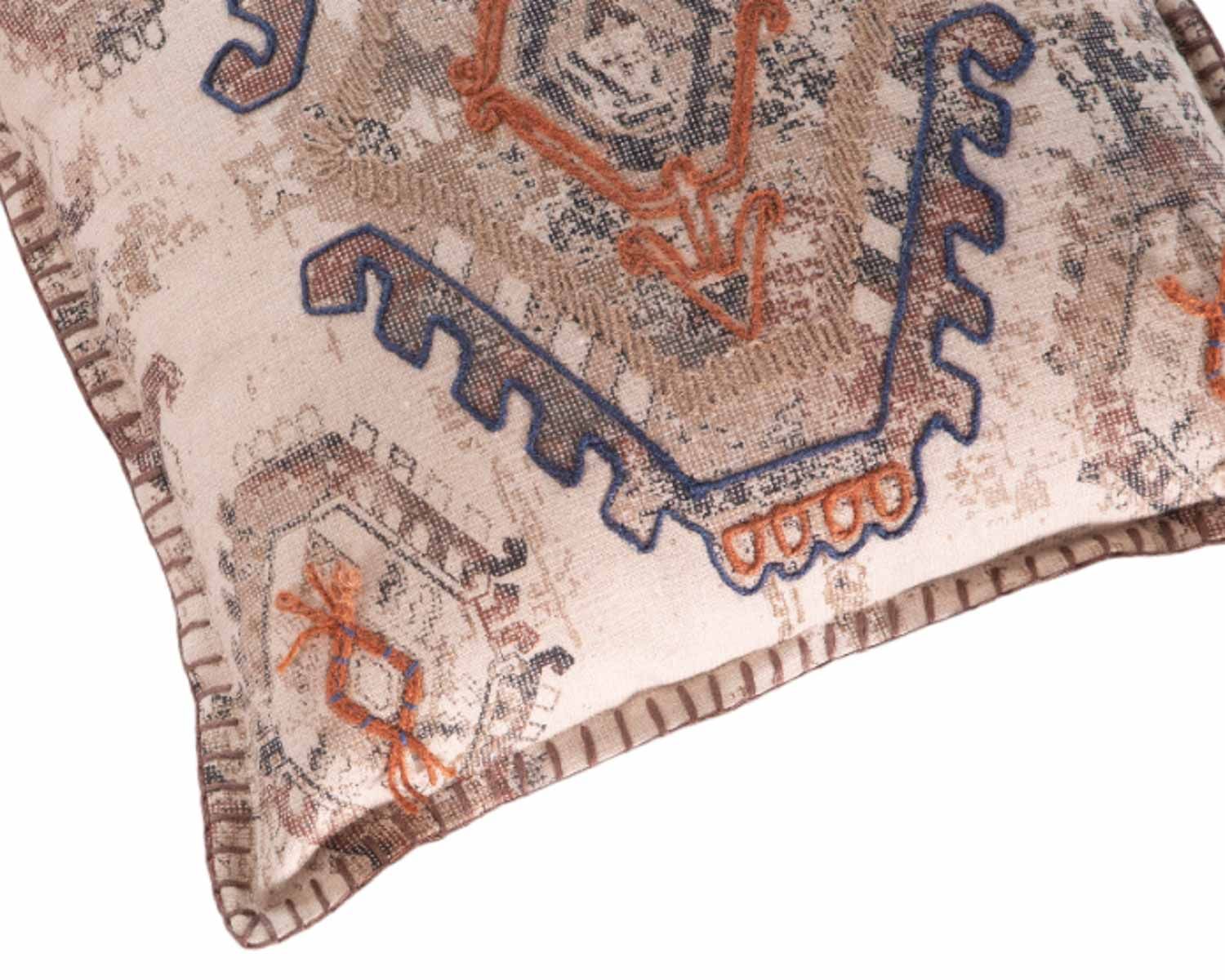 Cuscino stampato "estero" in cotone fiammato 45x45 cm