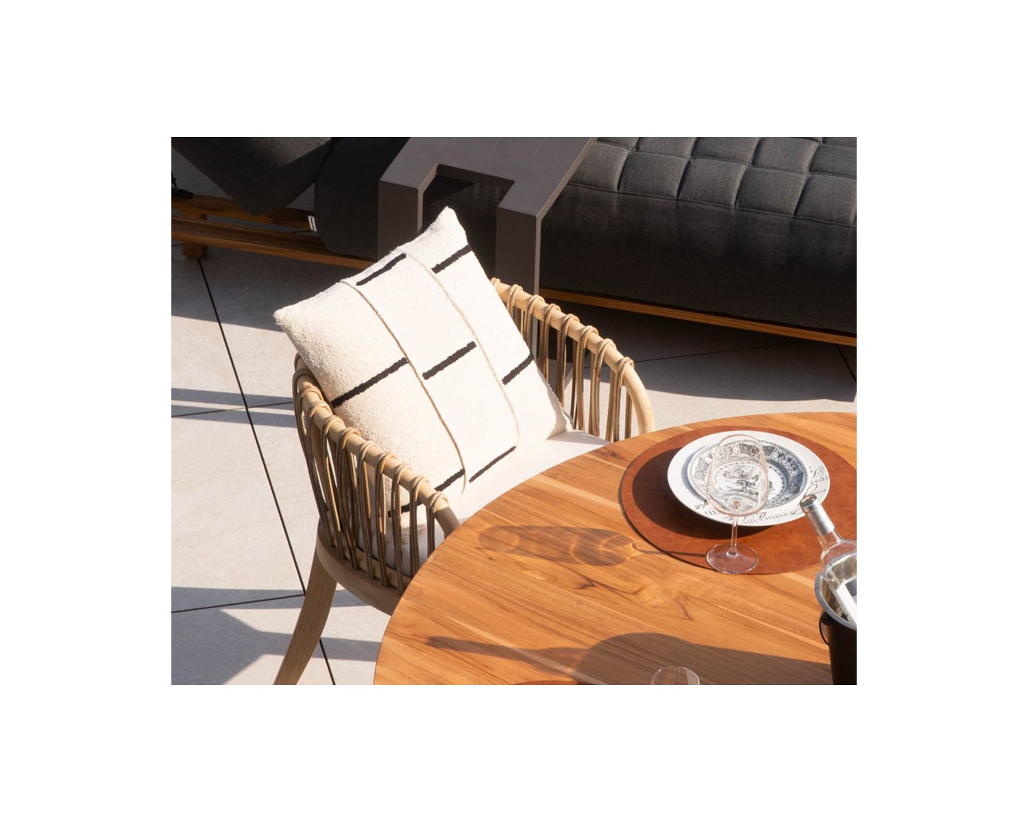 Cuscino da divano grafico "Chart" bianco e nero