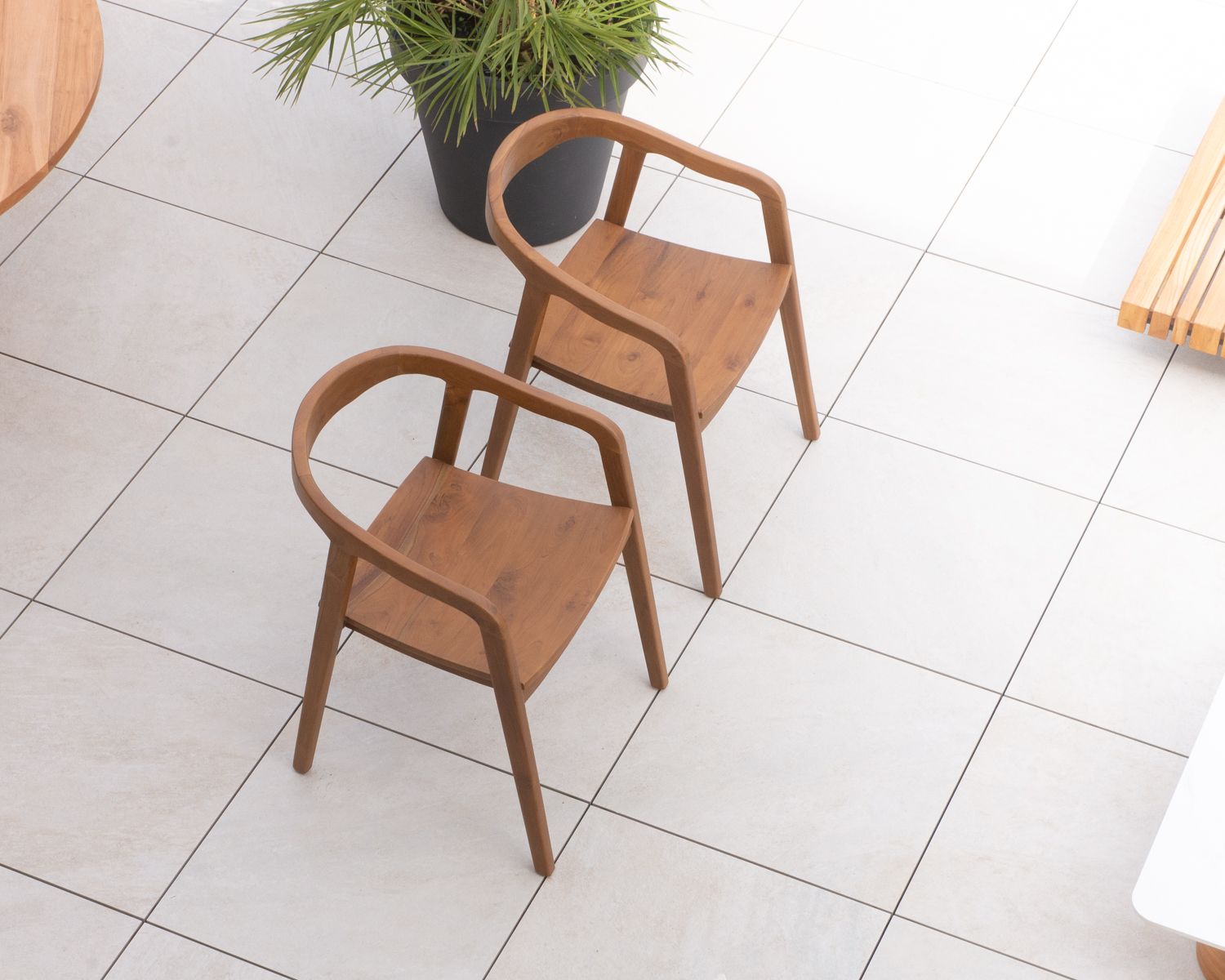 Sedia da pranzo retrò in teak "Juan