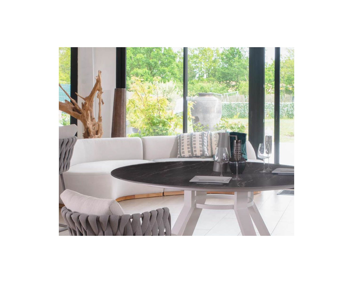 Cuscino quadrato in cotone e lino stampato "estero" 45x45cm