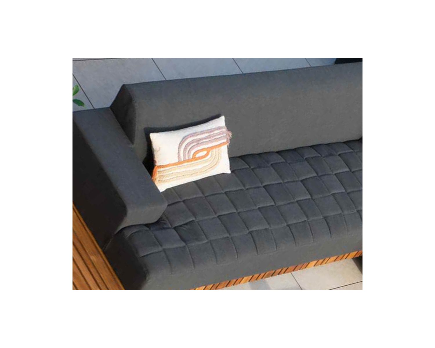 Cuscino "etnico" in cotone colorato e ricamato 50 x 30 cm