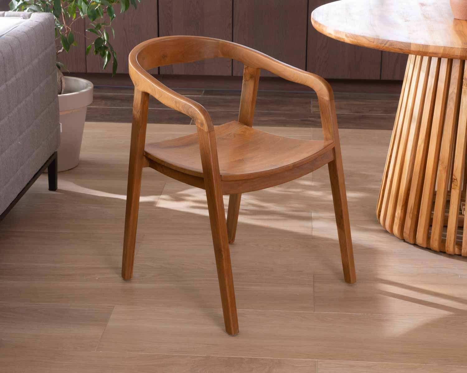 Sedia da pranzo retrò in teak "Juan