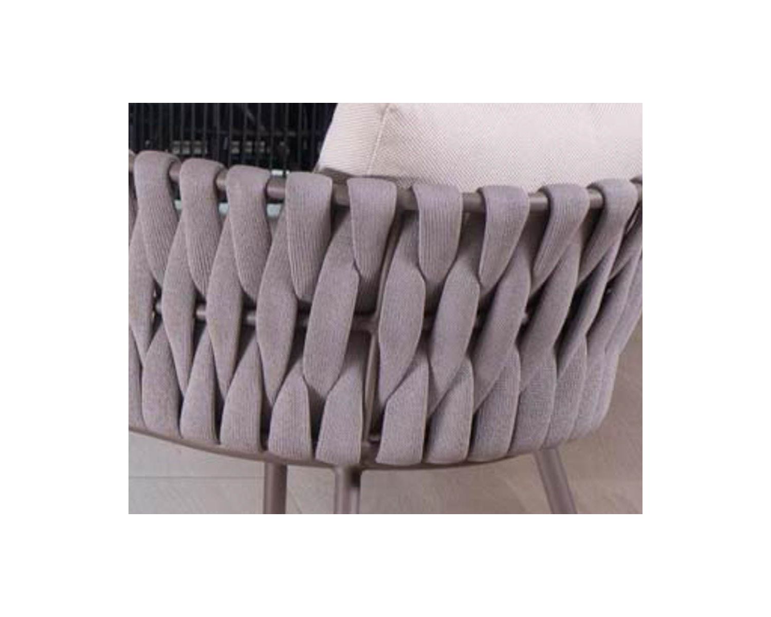 Set di 2 sedie da giardino di alta gamma "Chinon" in tessuto grigio e alluminio