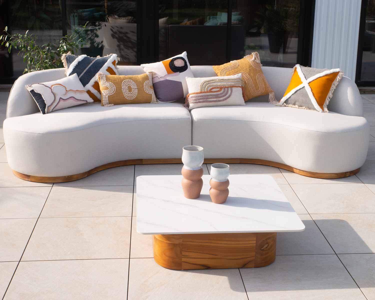 Cuscino rettangolare "etnico" 30 x 50 cm in cotone naturale