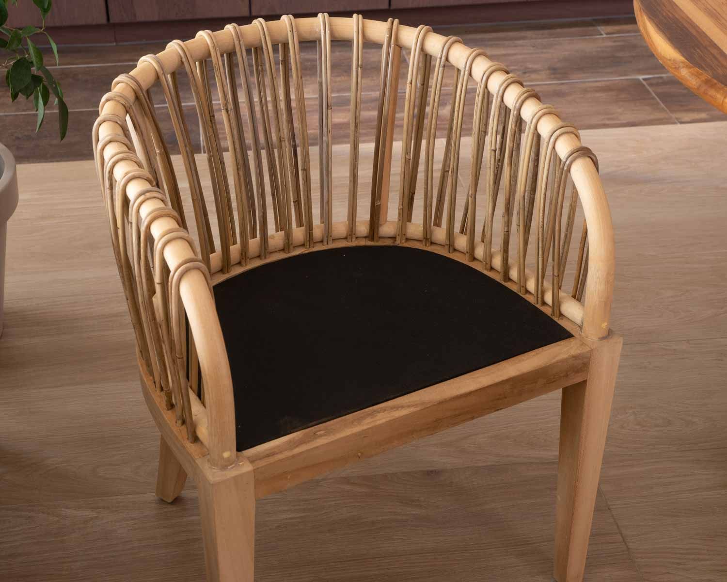 Sedia da giardino "Wilma" in teak e rattan