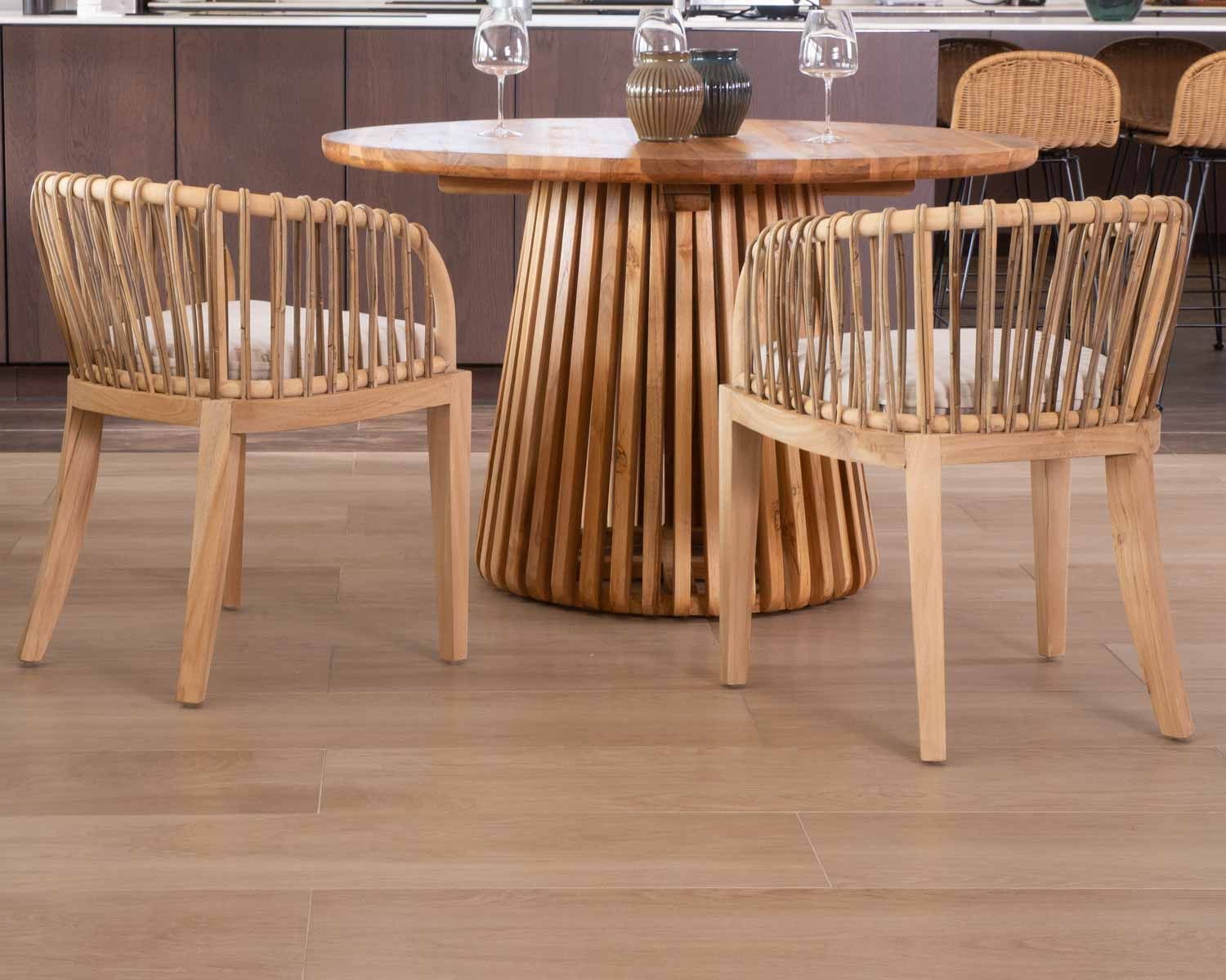 Sedia da giardino "Wilma" in teak e rattan