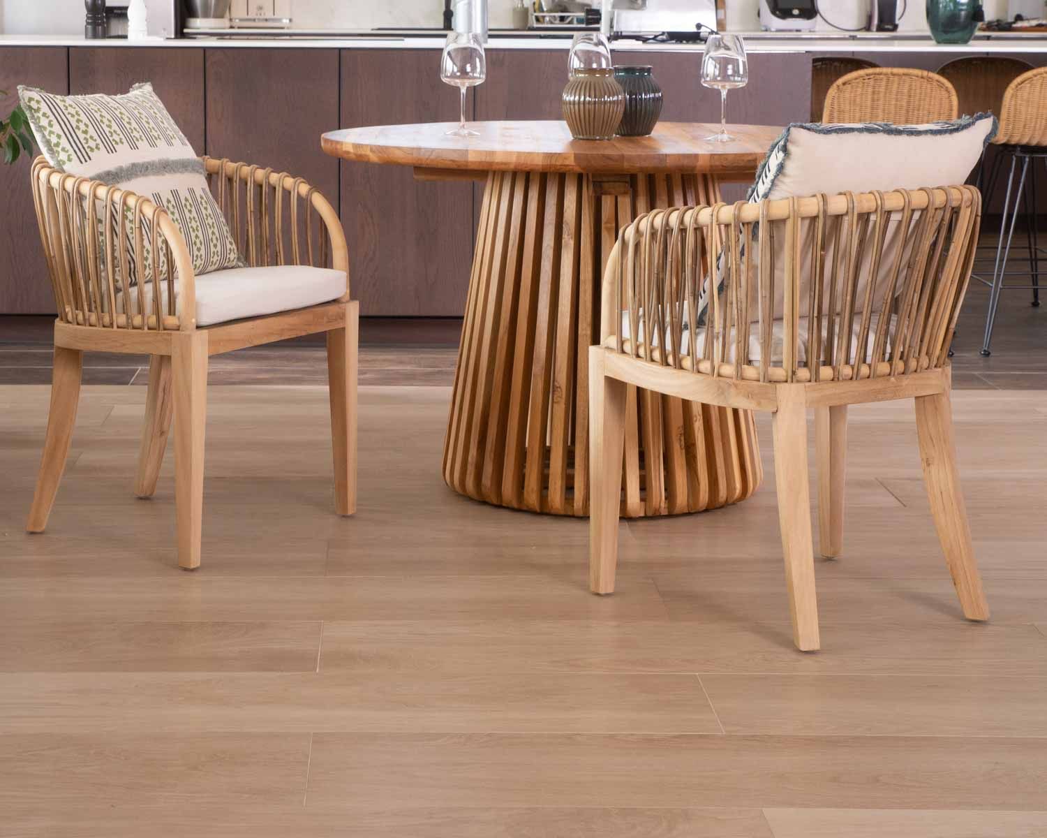 Sedia da giardino "Wilma" in teak e rattan