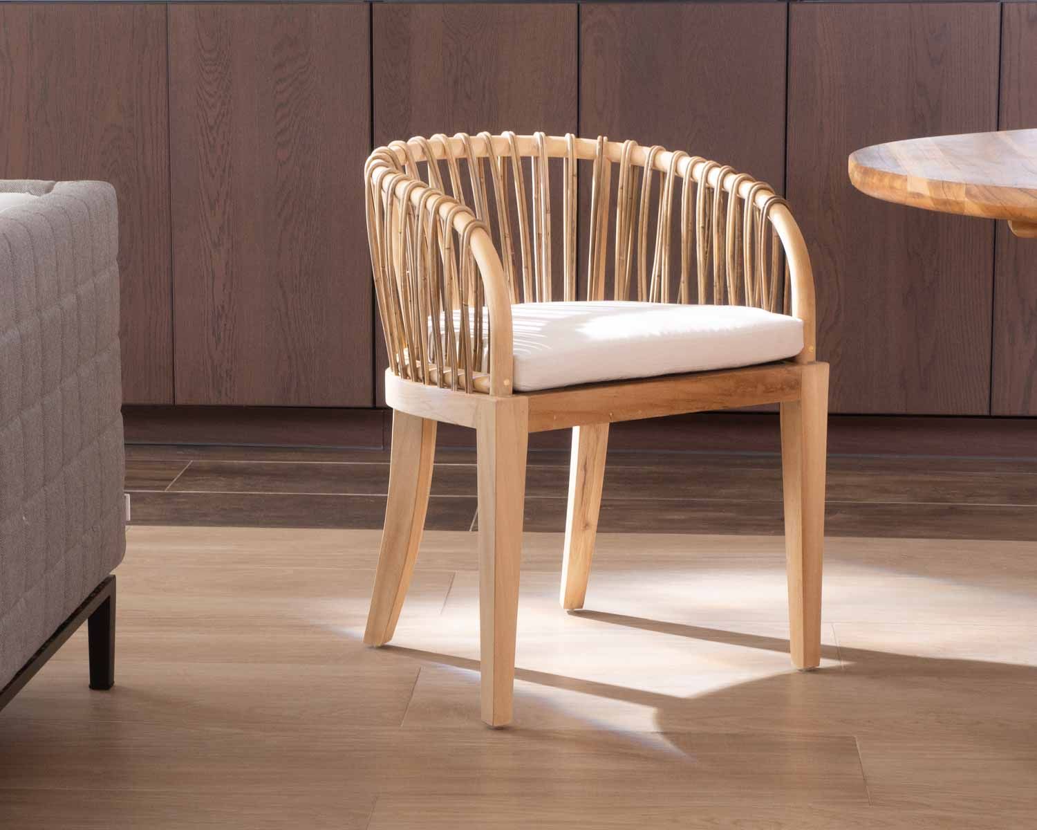 Sedia da giardino "Wilma" in teak e rattan