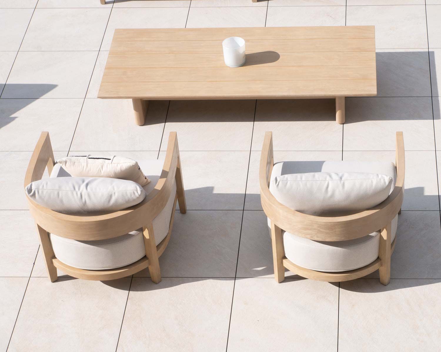 Tavolino rettangolare in teak massiccio in stile "Blois