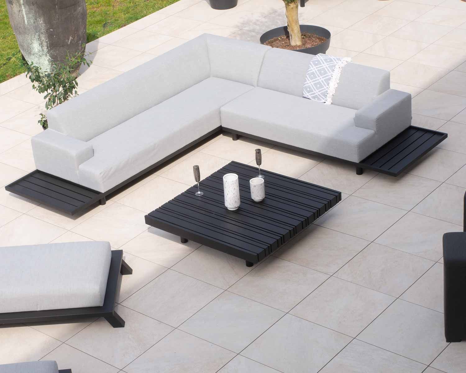 Tavolino quadrato da esterno in alluminio 120 x 120 cm "Sumbawa