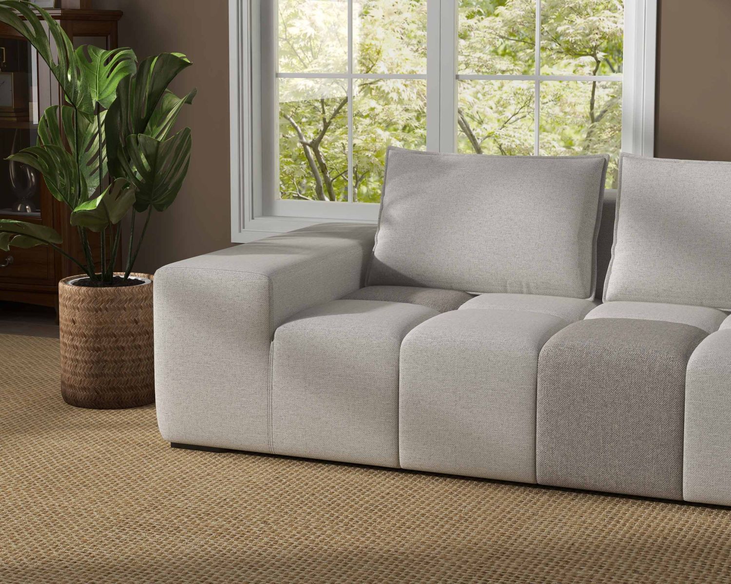 Divano basso a 2 posti in beige e grigio "Casa Nova" design lounge & chill