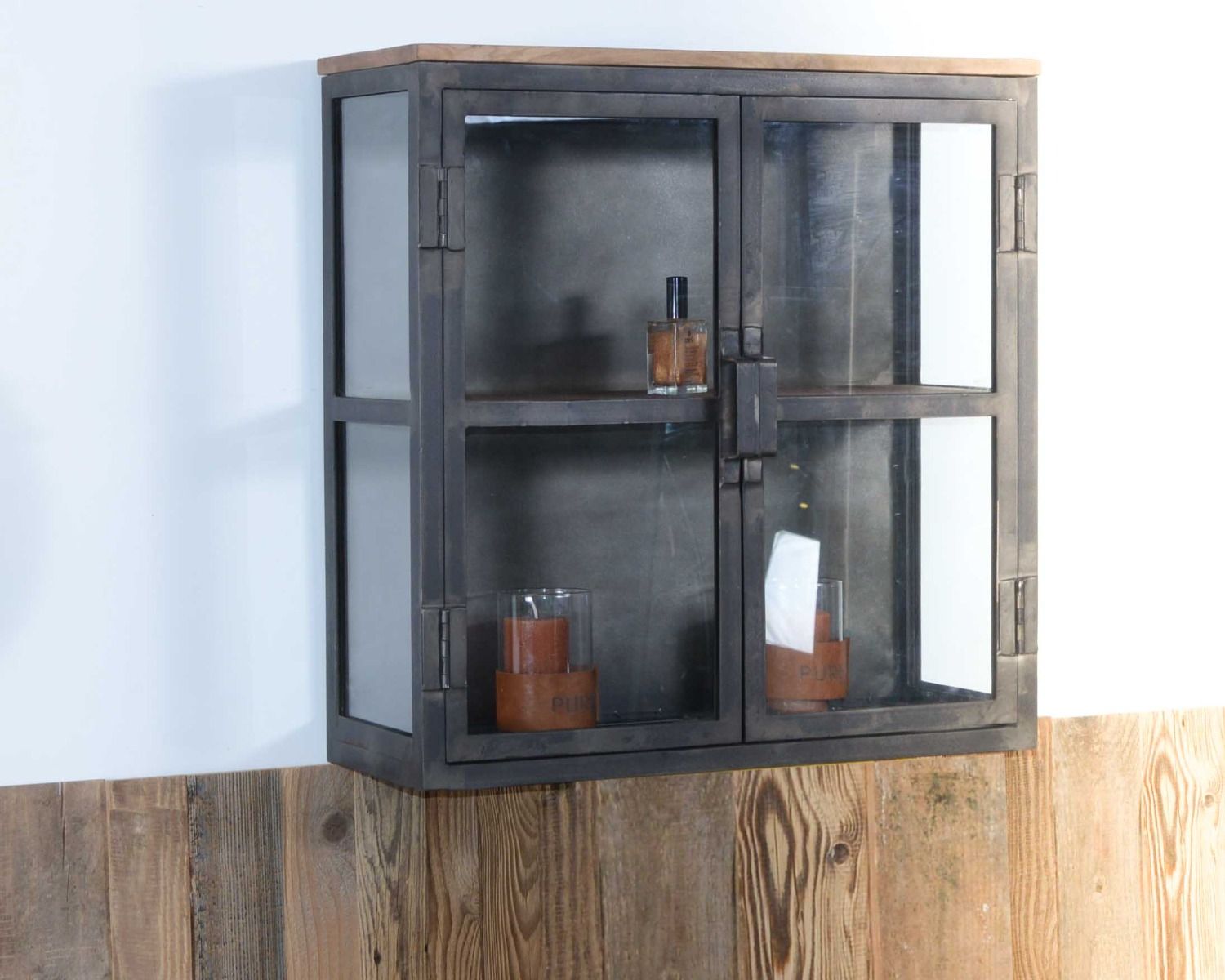 Vetrina a 2 ante in metallo antracite e vetro "Black Cook"