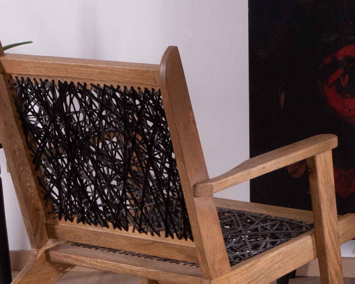 Poltrona etnica "Pop Vintage" in faggio e corda