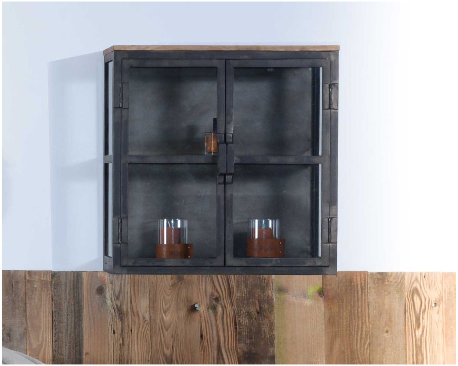 Vetrina a 2 ante in metallo antracite e vetro "Black Cook"