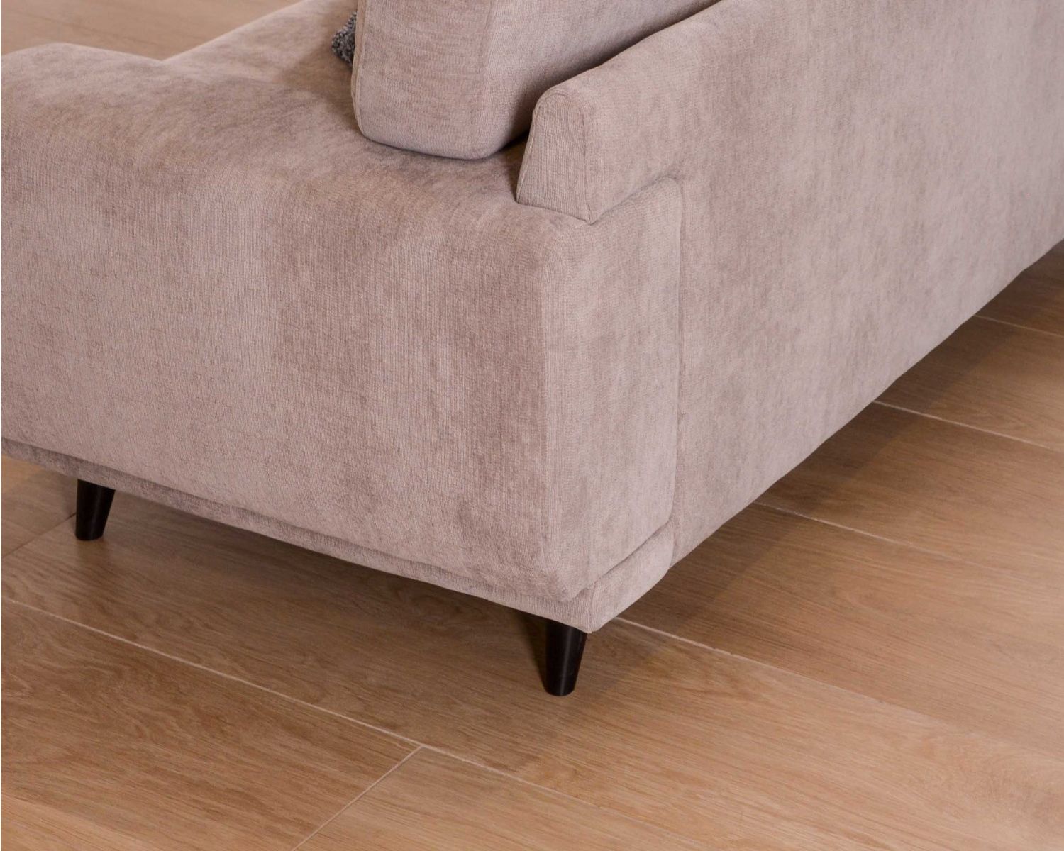 Divano 2/3 posti in tessuto grigio beige "Nogales" Casita 210cm