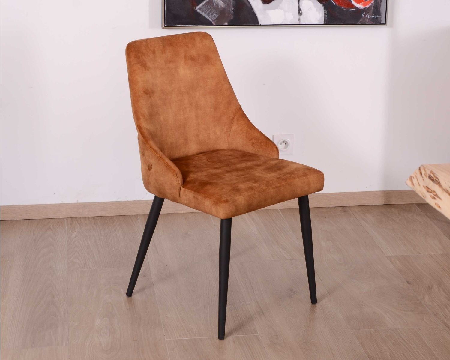 Set di 2 sedie "Casta" in stile vintage con schienale imbottito color ocra