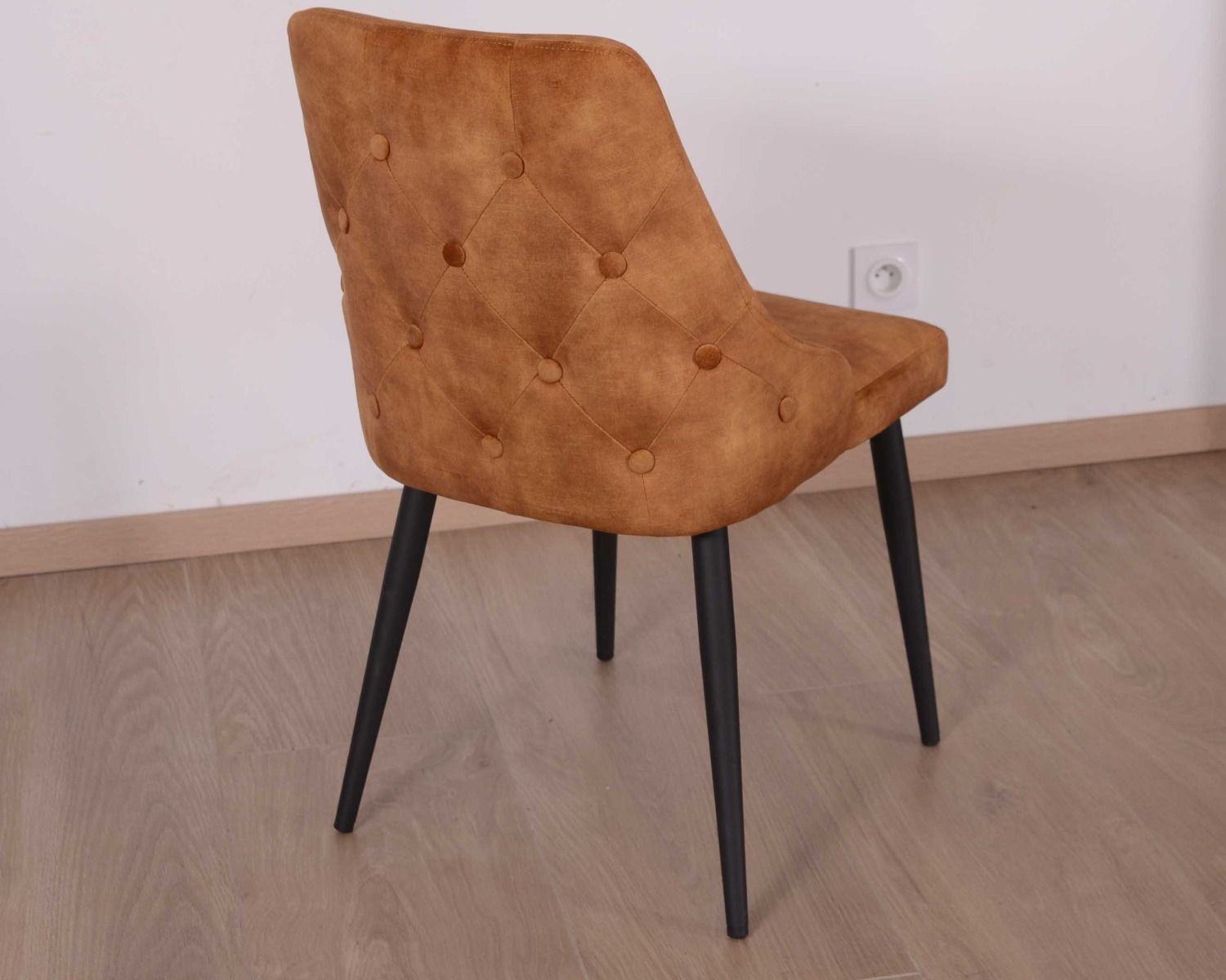 Set di 2 sedie "Casta" in stile vintage con schienale imbottito color ocra