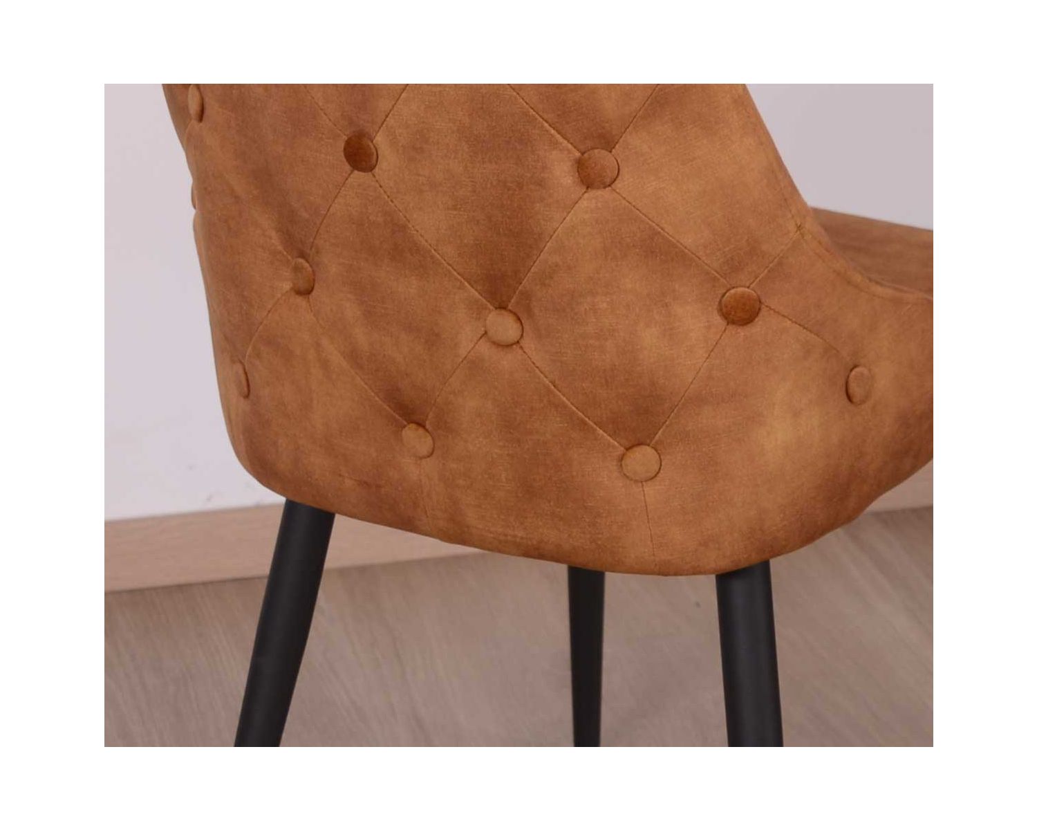 Set di 2 sedie "Casta" in stile vintage con schienale imbottito color ocra