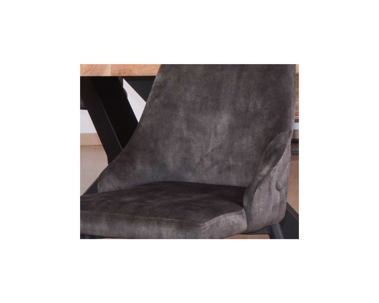 Set di 2 sedie grigie in stile scandinavo "Casta" con schienale imbottito