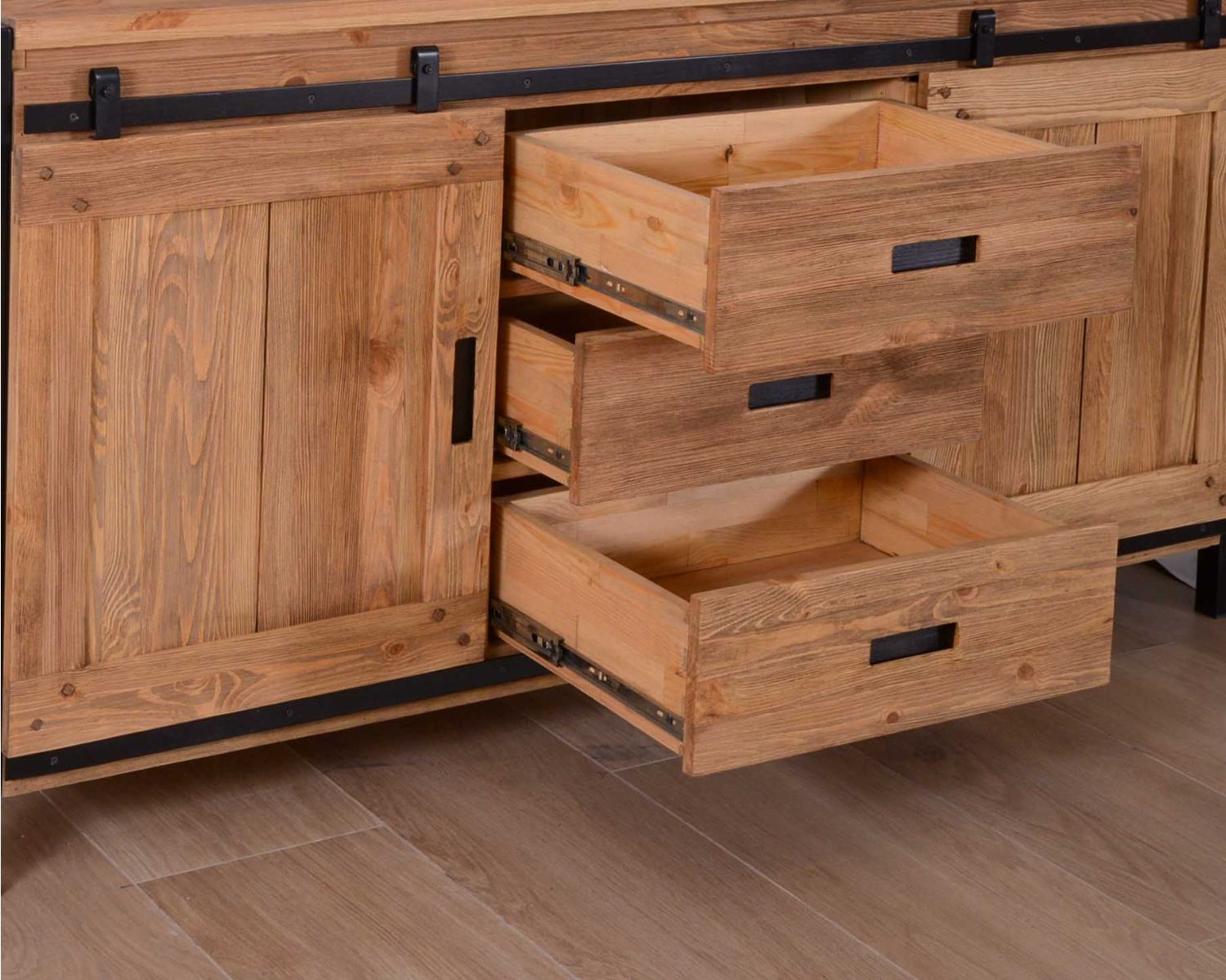 Credenza industriale "Lugano" con ante scorrevoli