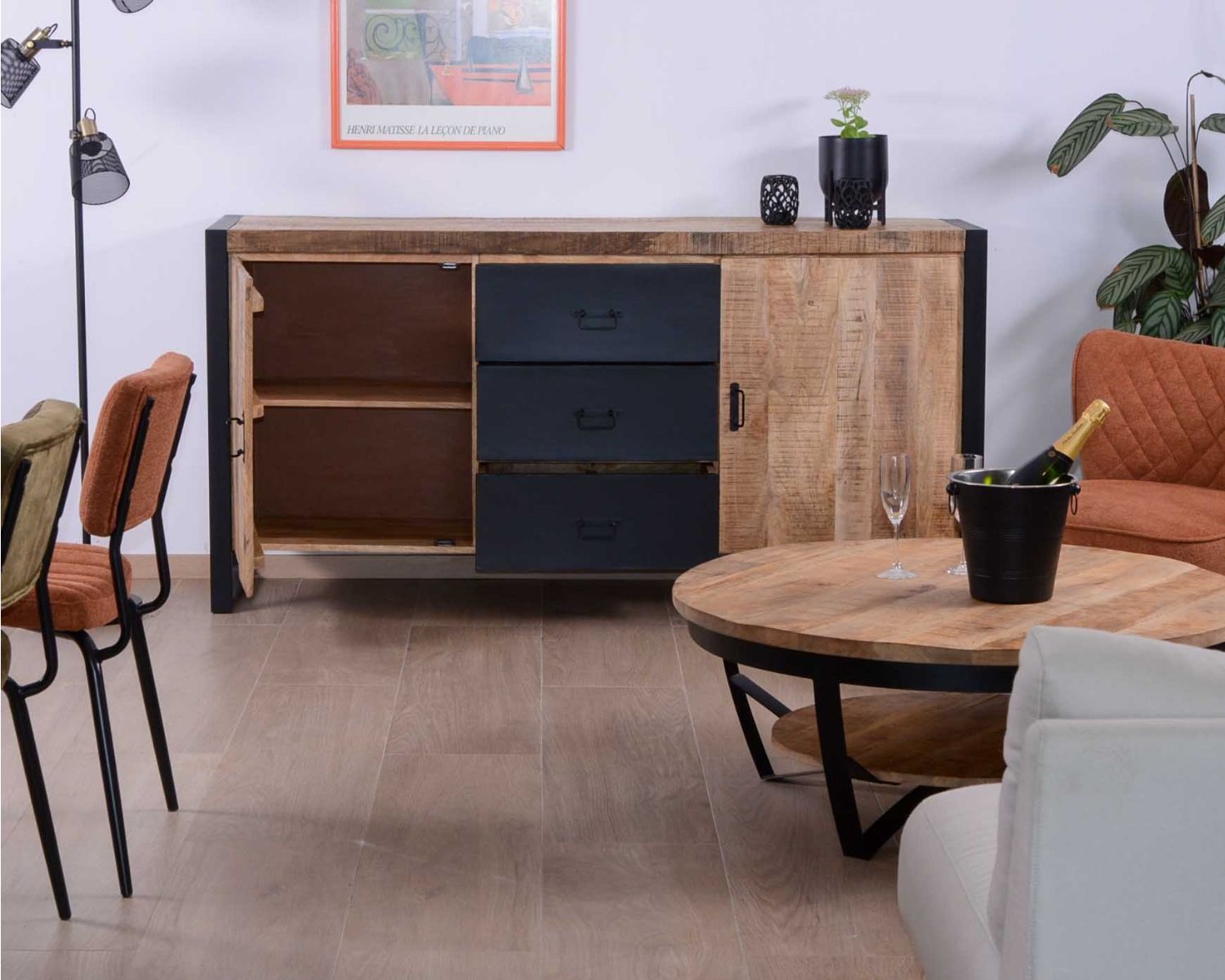 Credenza per sala da pranzo in stile industriale "Andy