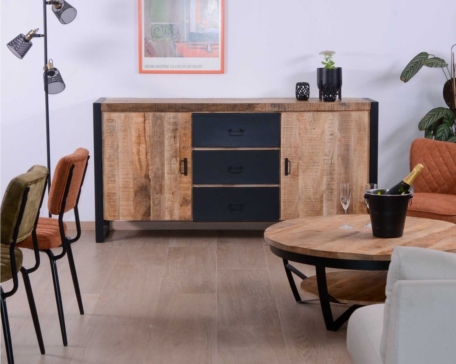 Credenza per sala da pranzo in stile industriale "Andy