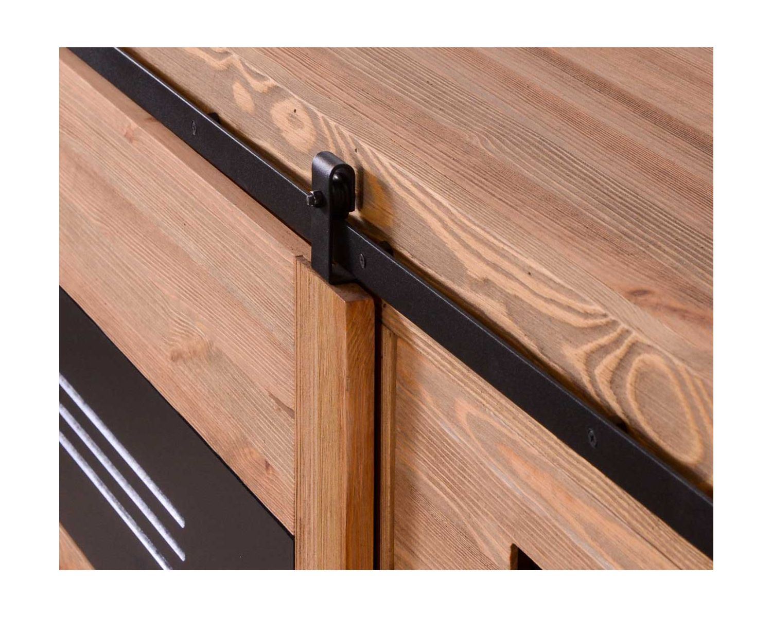 Grande credenza industriale "Cardiff" in legno e pino massiccio spazzolato