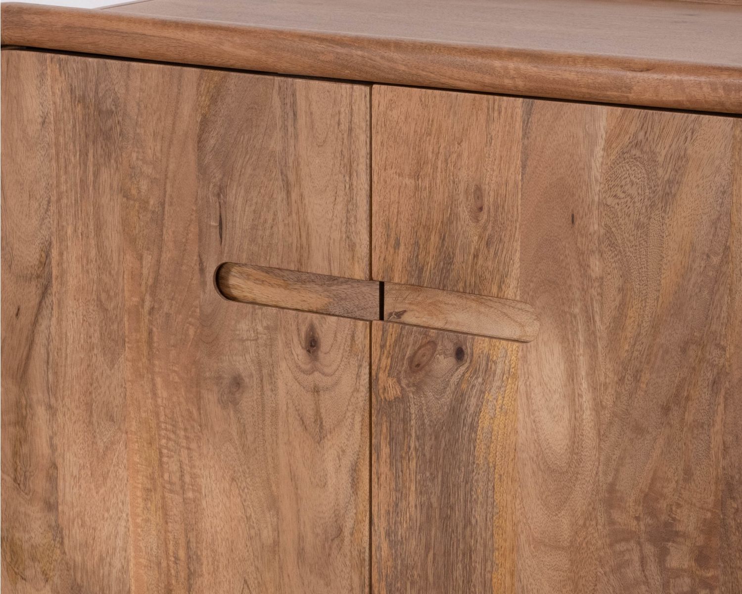 Mobile sottolavabo da 90 cm in legno massello di mango "Spelano", stile neo-vintage