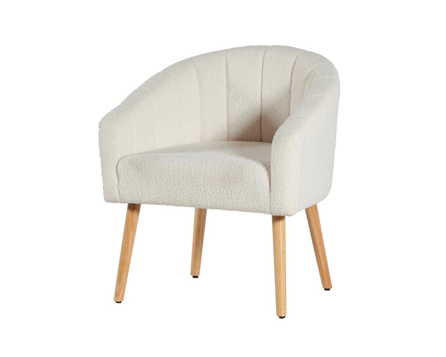 Poltrona cocooning "Alrow" in morbido tessuto bianco