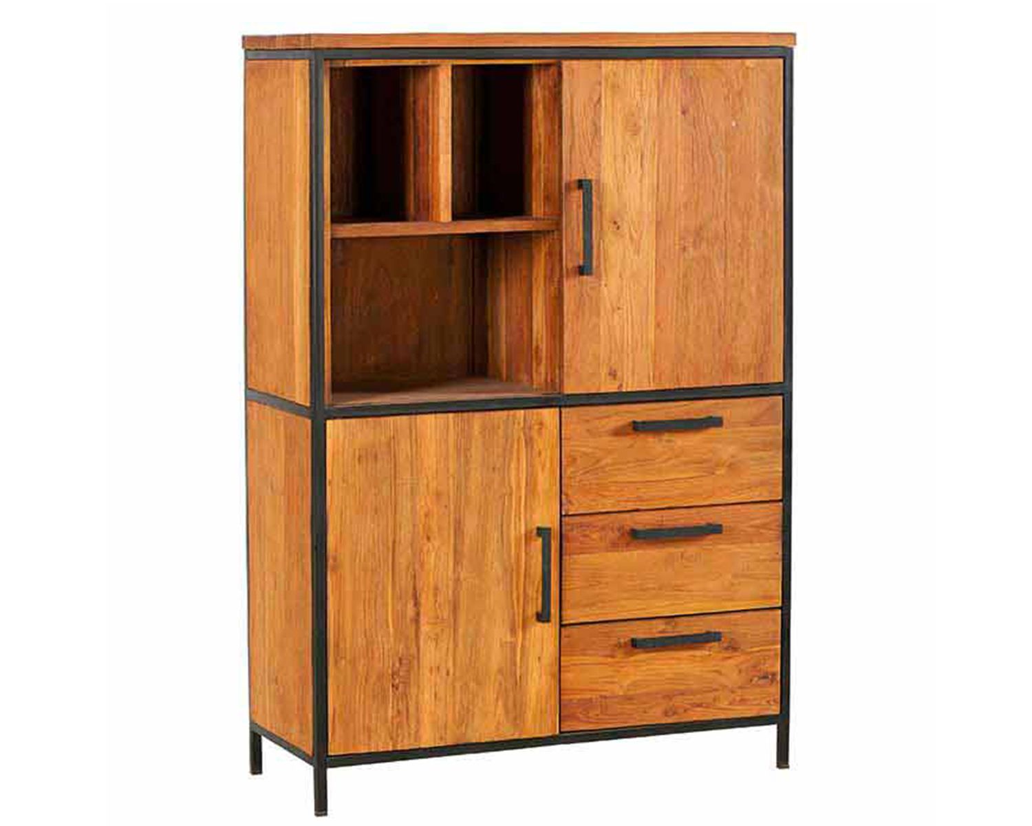 Armadio in teak massiccio di recupero da 99 cm "Roster