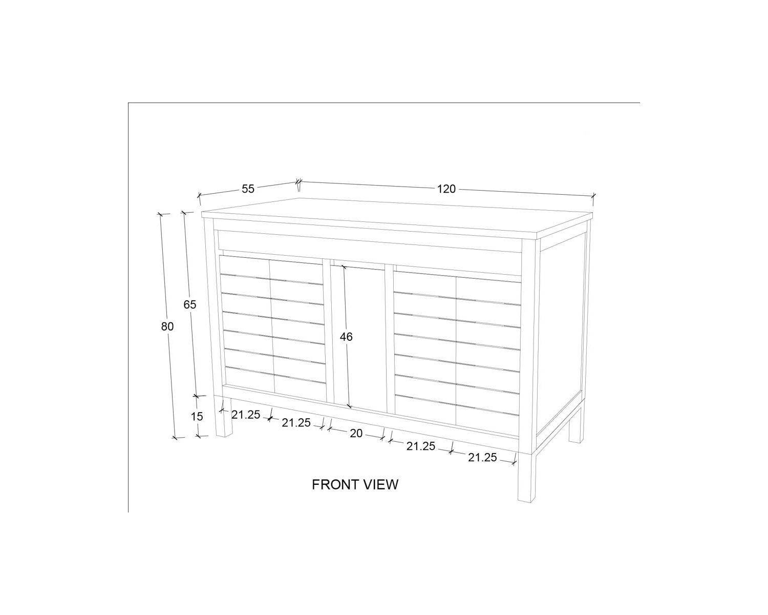Mobiletto in teak "Tamy" 120 cm