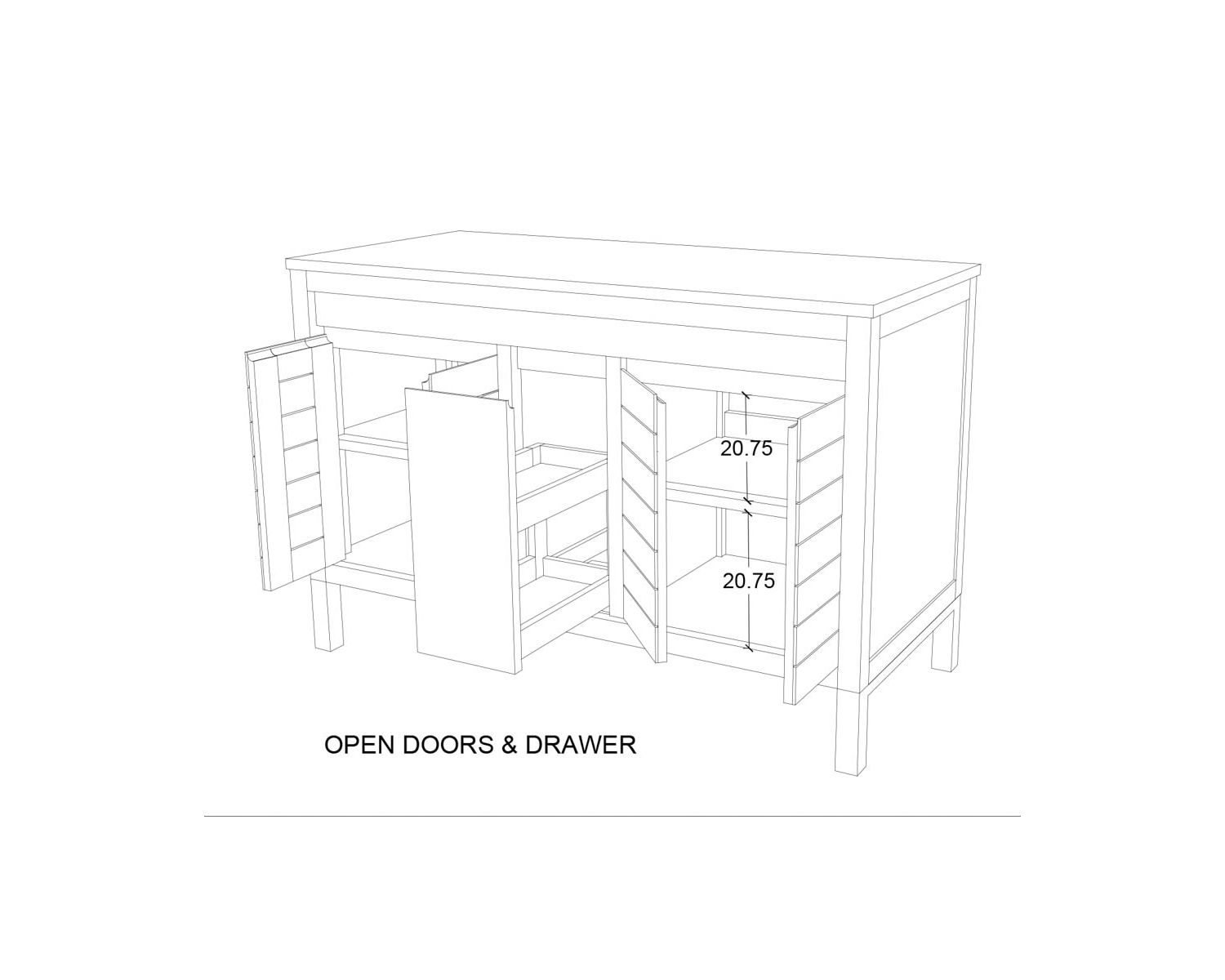 Mobiletto in teak "Tamy" 120 cm