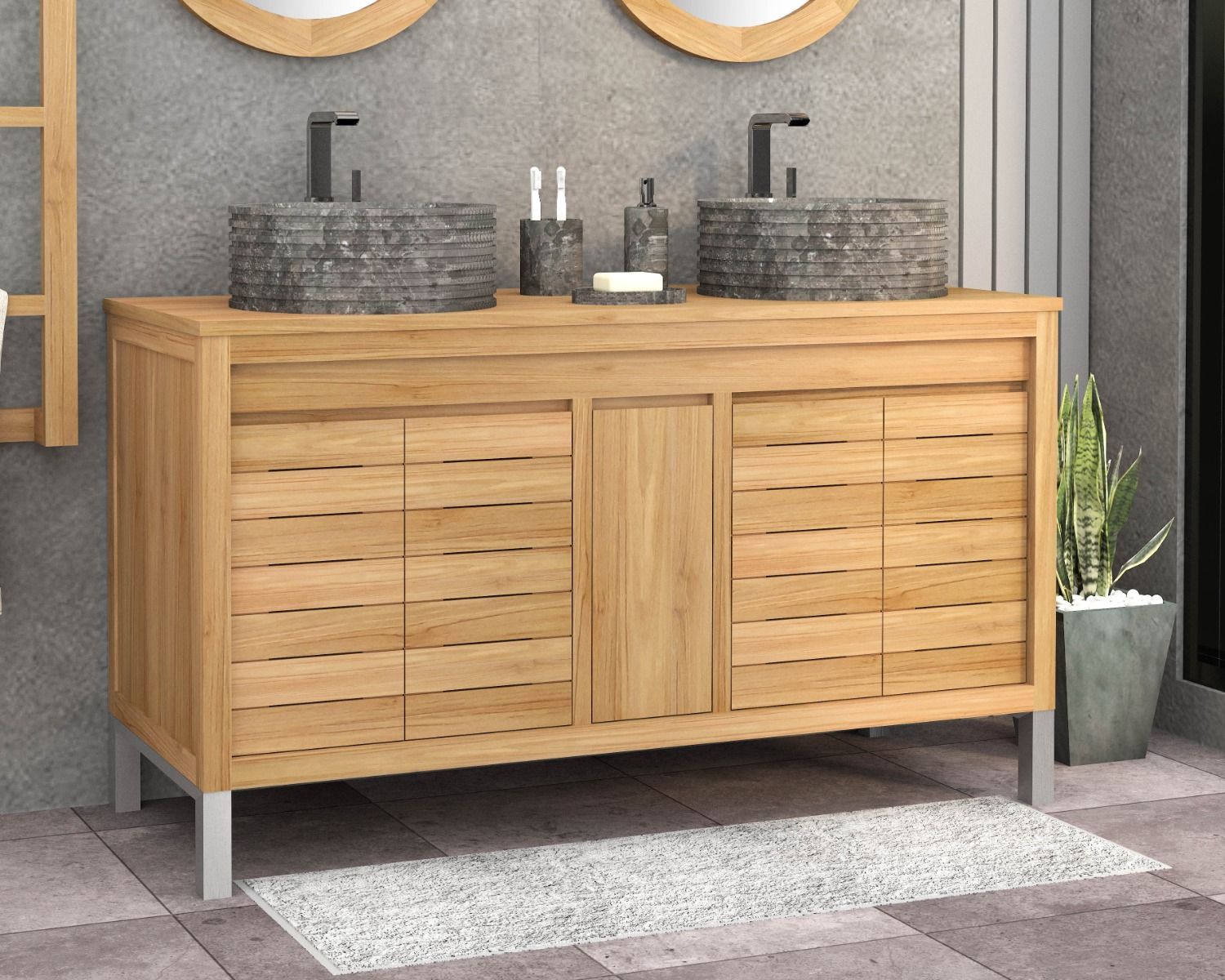 Mobiletto in teak "Tamy" 140 cm