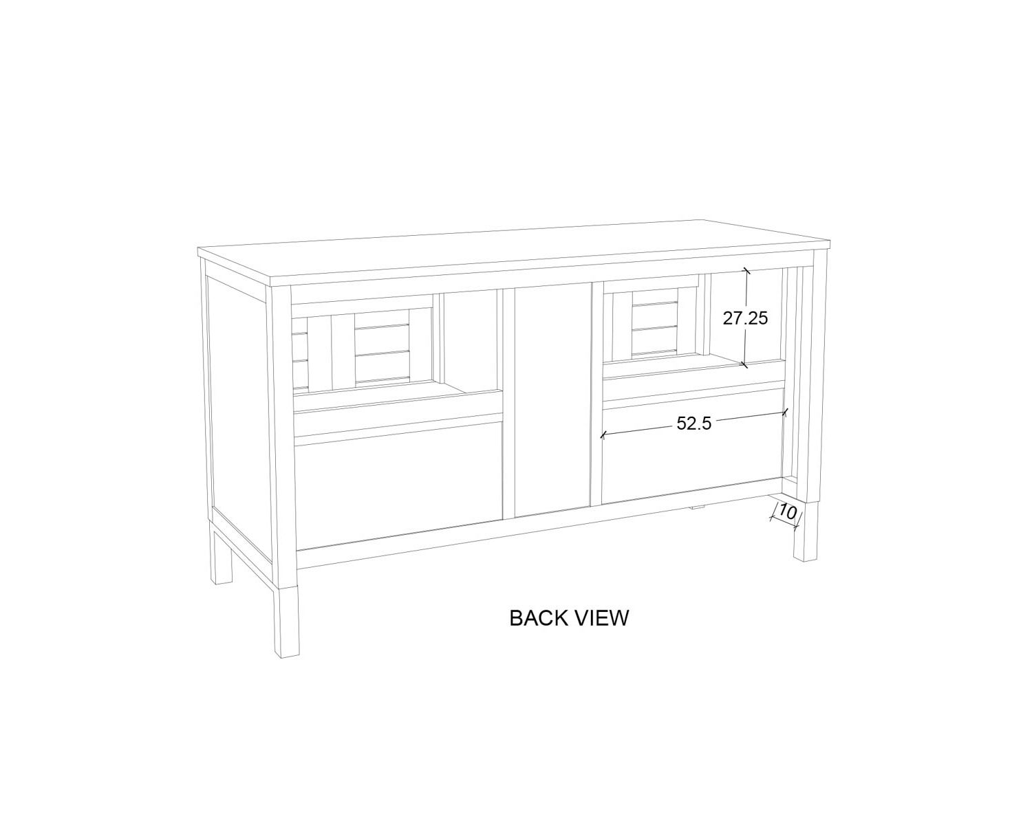 Mobiletto in teak "Tamy" 140 cm