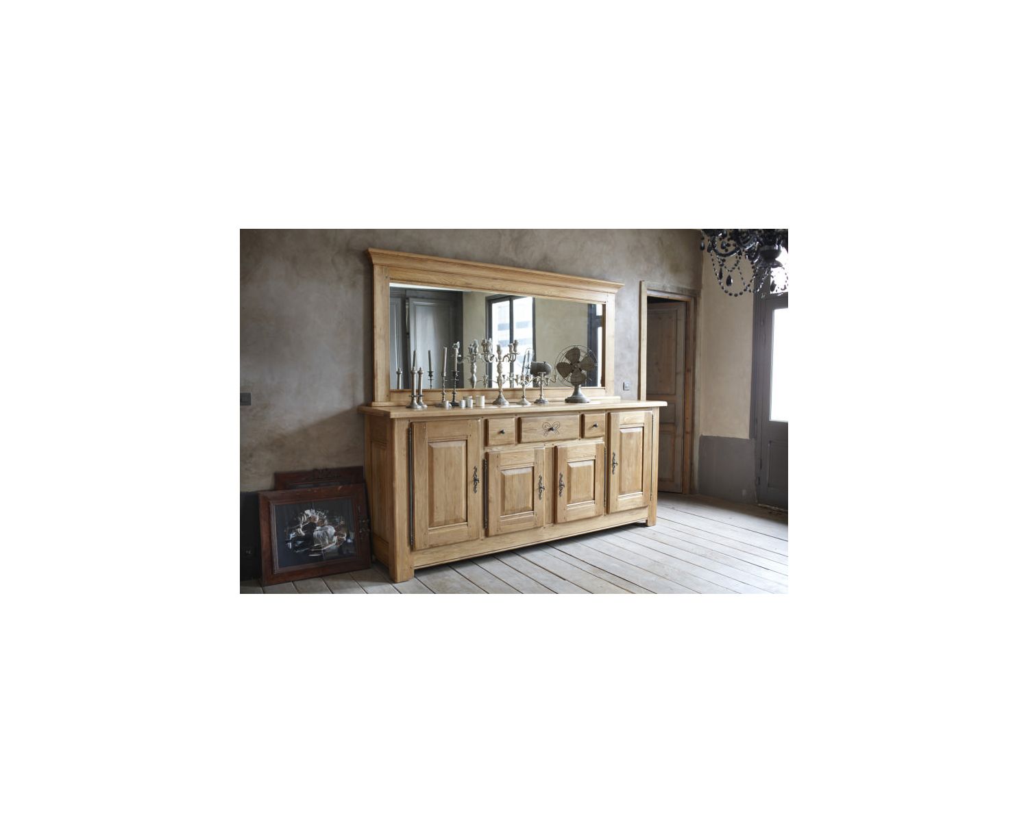 Specchio da tavolo in rovere massiccio "Amélie