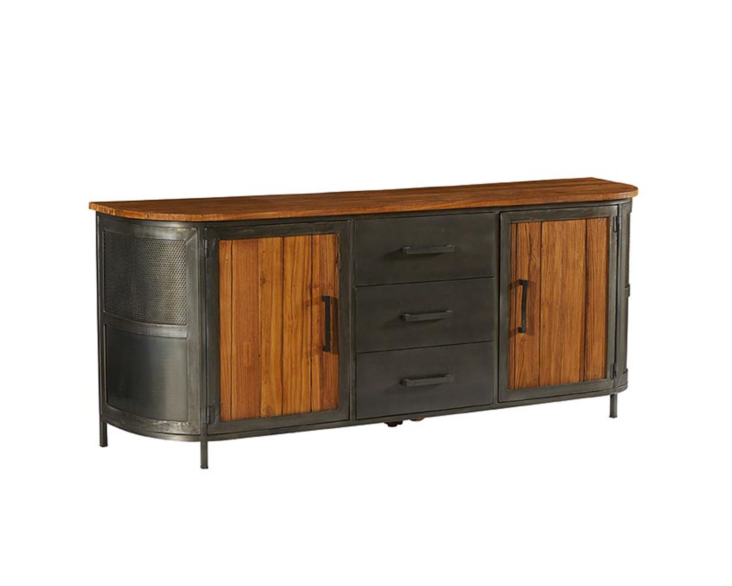 Credenza per sala da pranzo "Hepley" in teak massiccio e metallo