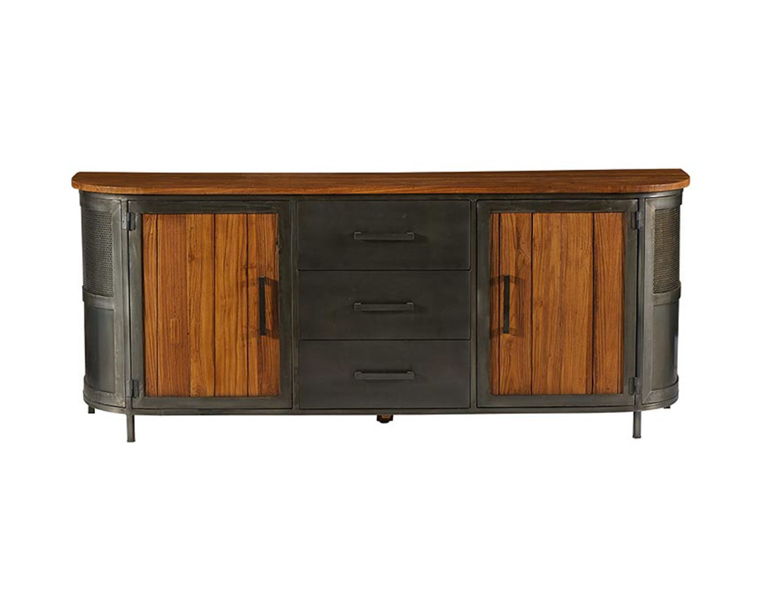 Credenza per sala da pranzo "Hepley" in teak massiccio e metallo