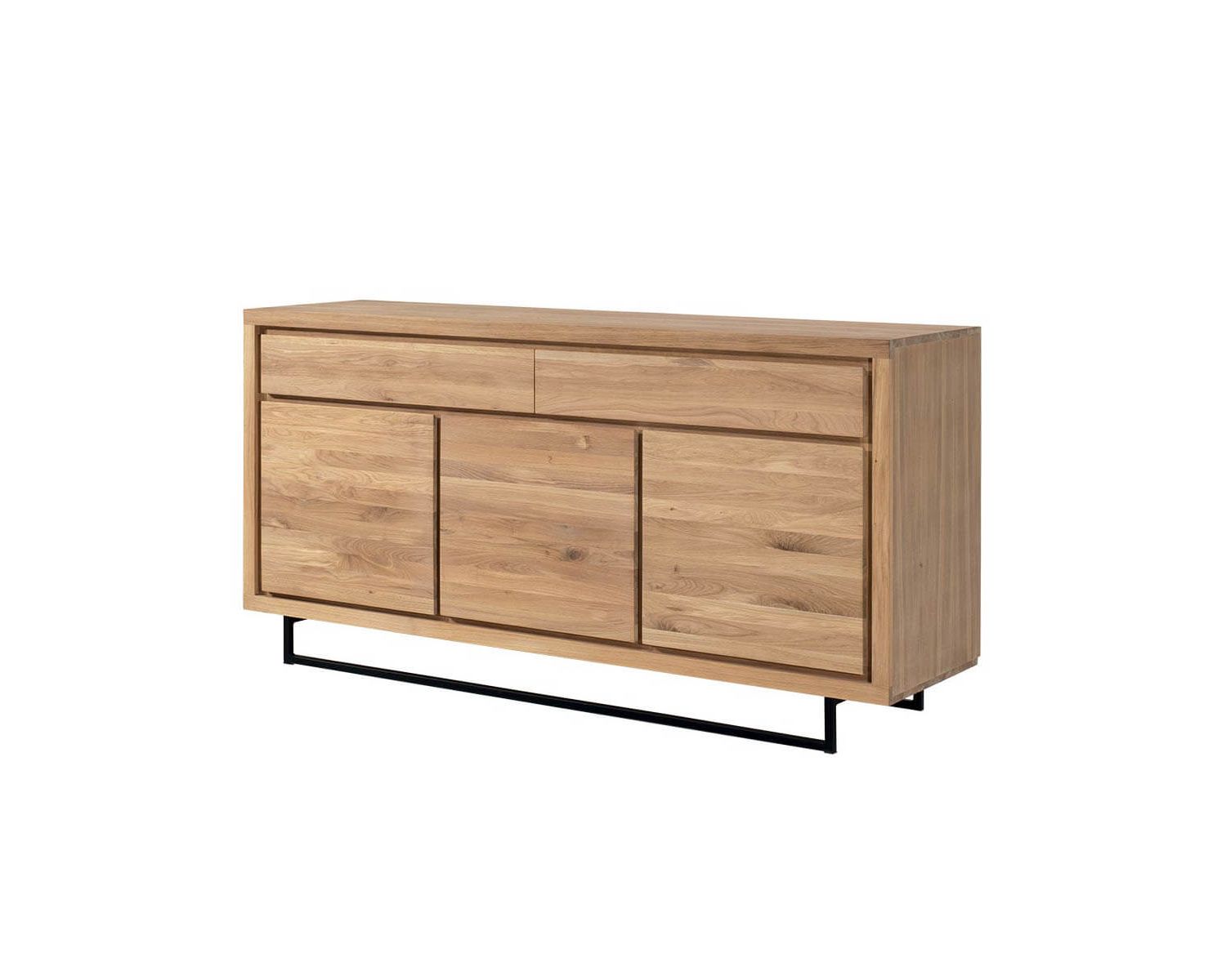 Credenza "Ripley" in stile moderno a 3 ante e 2 cassetti in legno e metallo