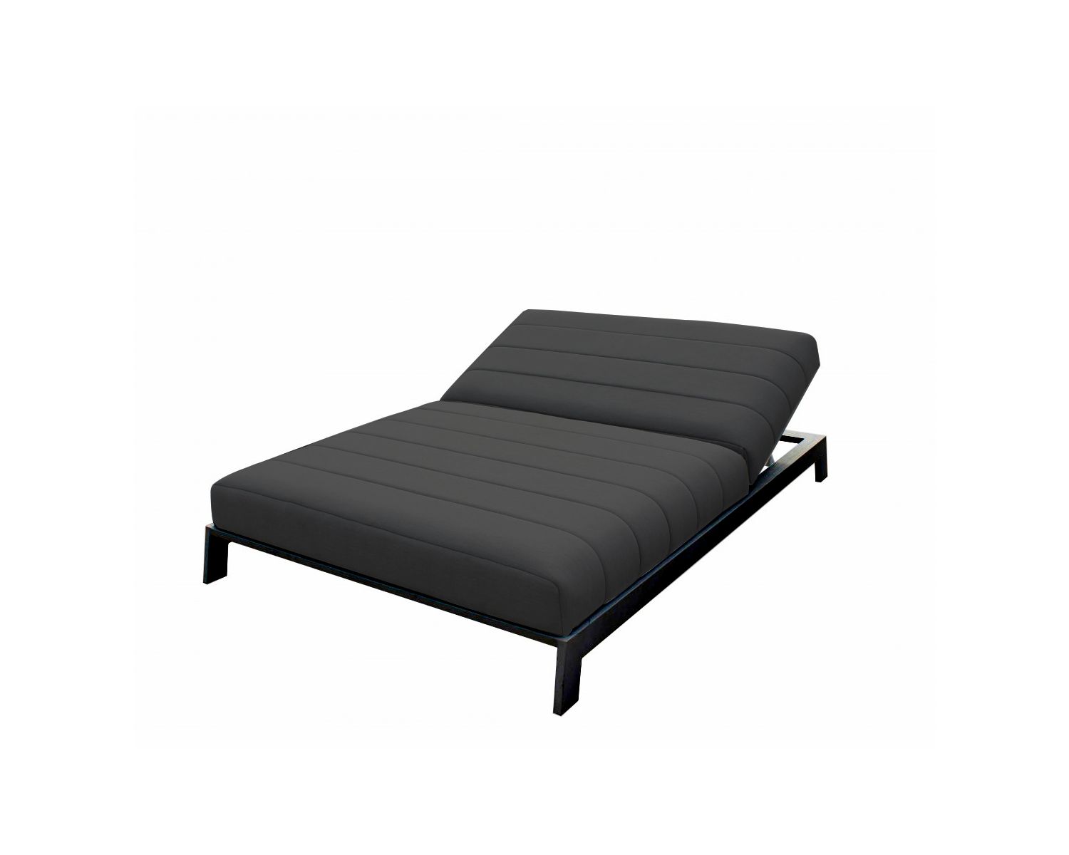 Lettino doppio grigio e nero con tessuto Sunbrella "Terrasse"