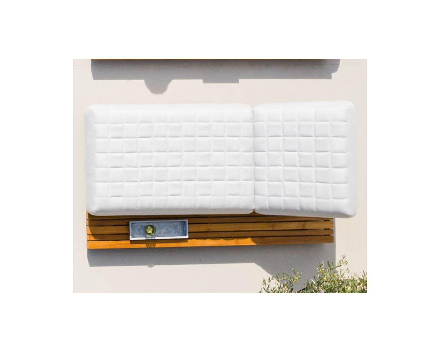 Poltrona lounge "Lombok" ultra-confortevole in tessuto Sunbrella teak bianco sporco