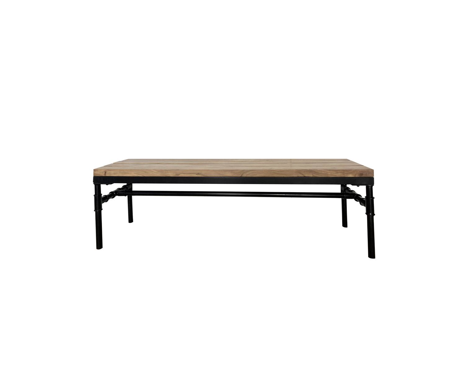 Panca industriale "Garden" in legno massiccio di acacia e metallo