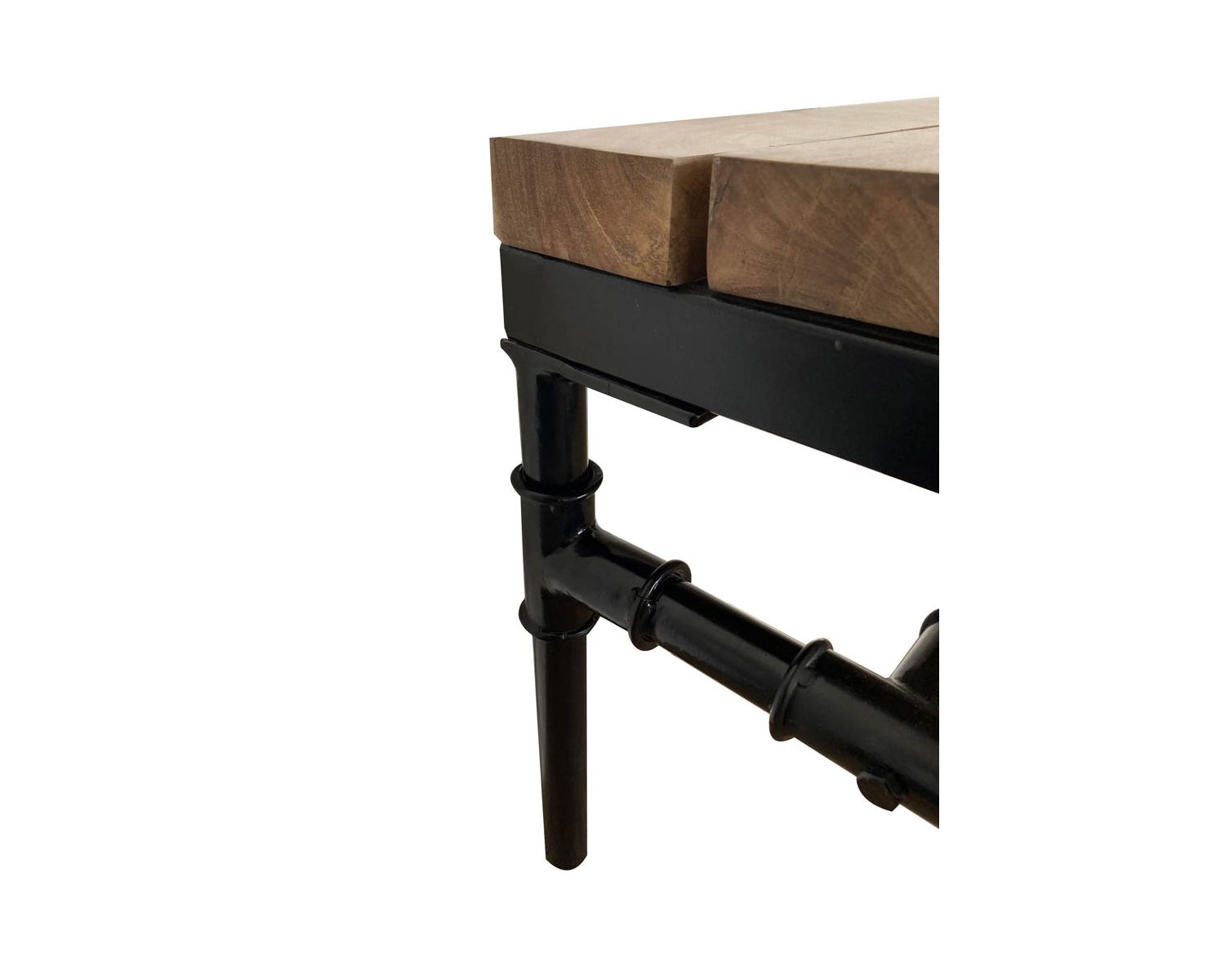 Panca industriale "Garden" in legno massiccio di acacia e metallo