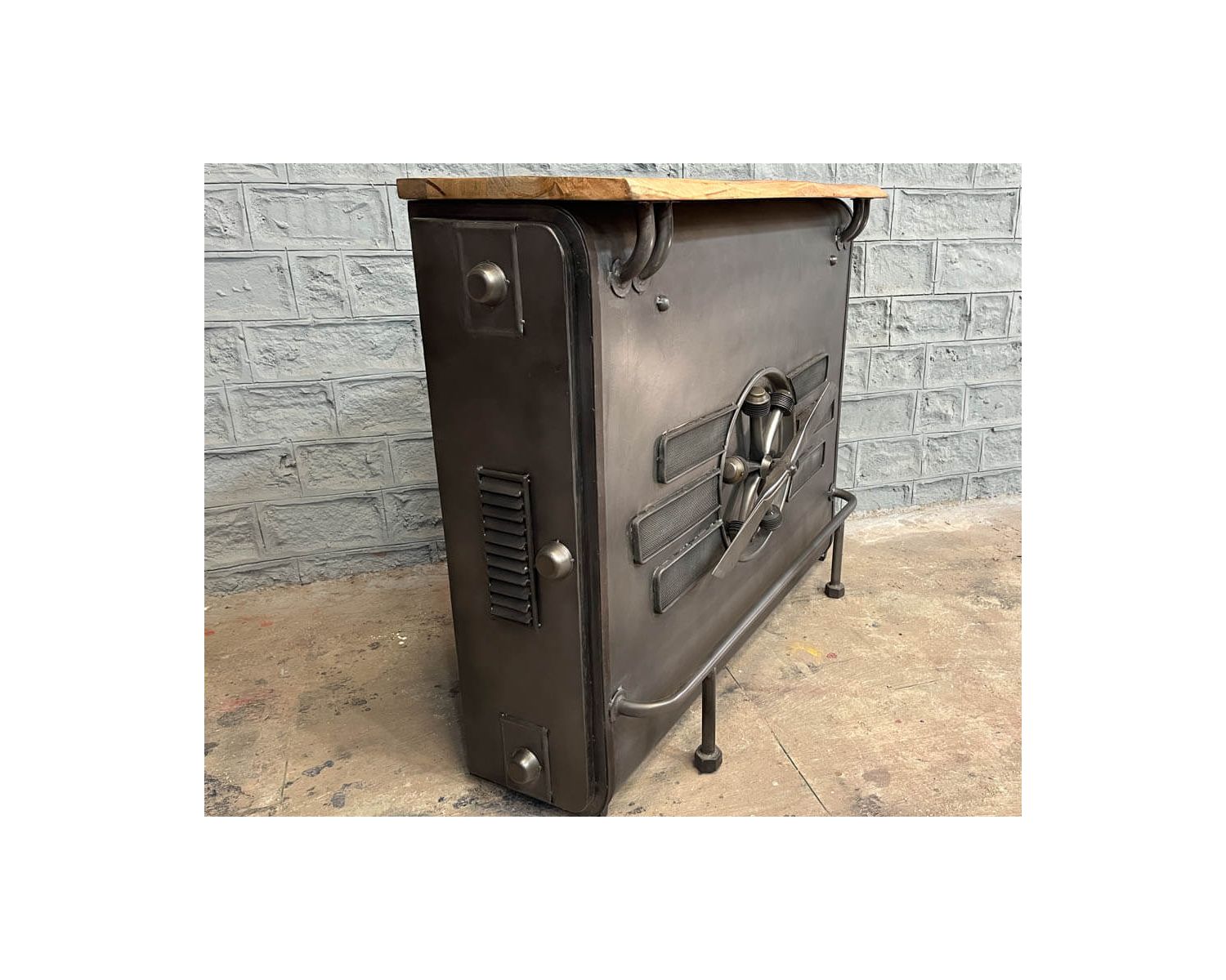 Barra di recupero multipla "Crazy" in metallo e legno con elica