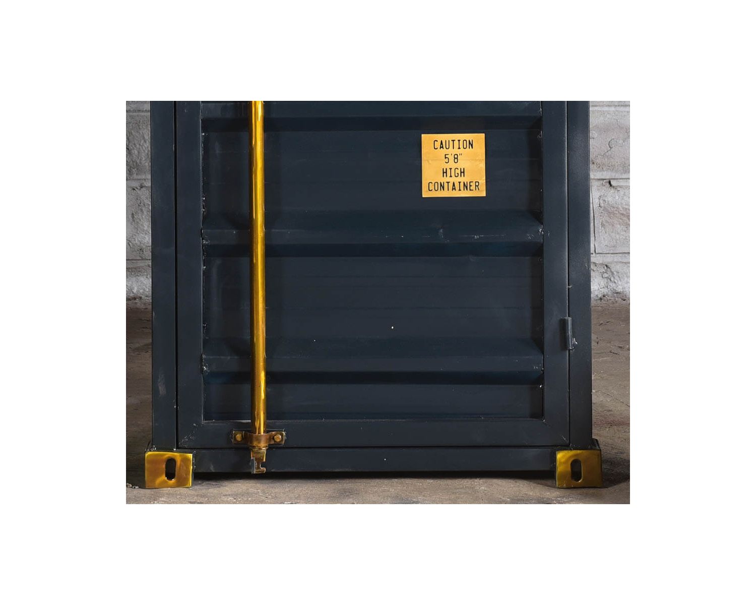 Mobile bar contenitore "Crazy" in metallo e legno blu notte. altezza 178 cm