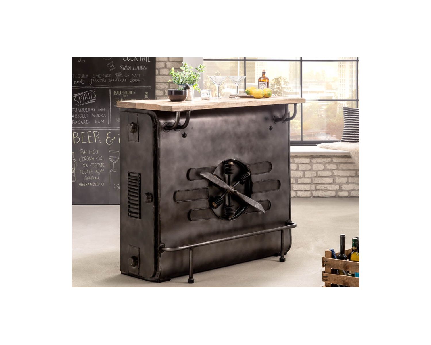 Barra di recupero multipla "Crazy" in metallo e legno con elica