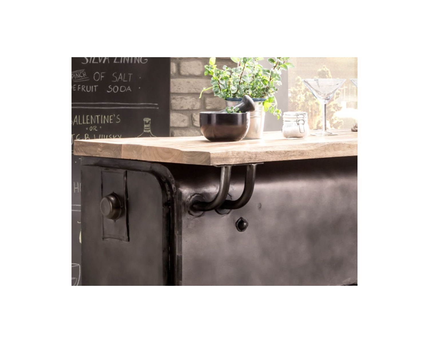 Barra di recupero multipla "Crazy" in metallo e legno con elica