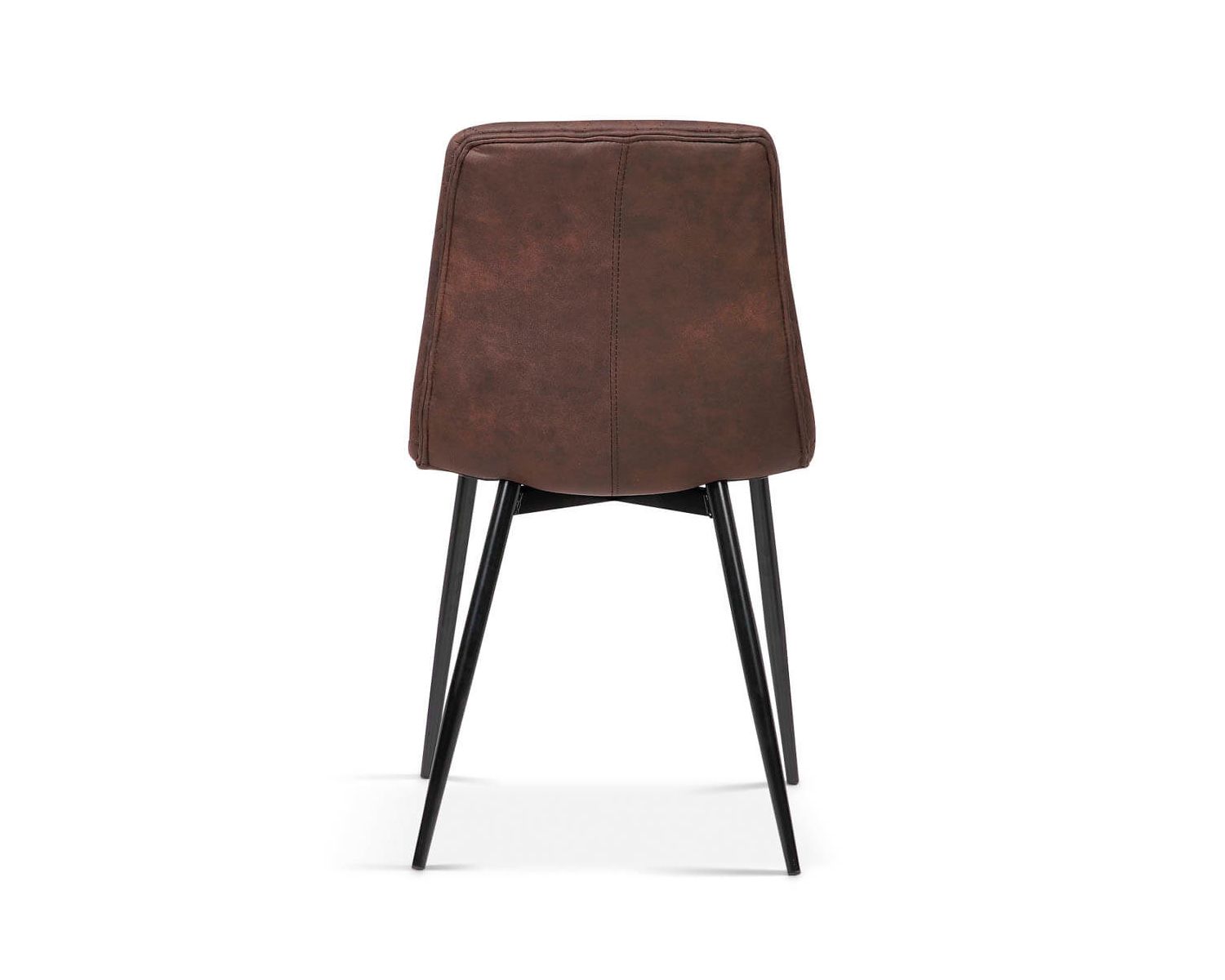 Set di 2 sedie di design "Miro" in metallo nero e tessuto in microfibra marrone